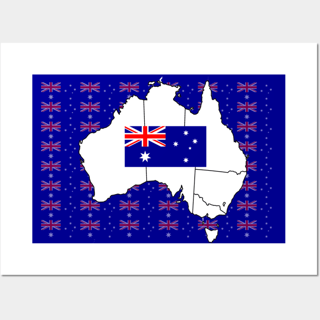 Australia surrounded with the Australian flag Wall Art by dalyndigaital2@gmail.com